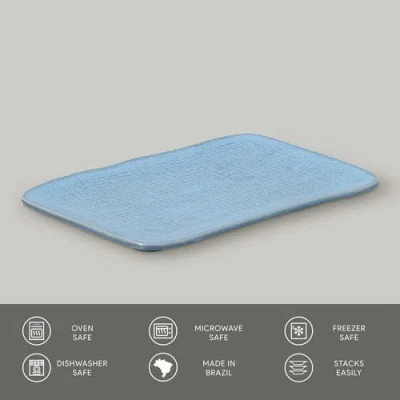 Porto Brasil Rectangular Platter Juta Medium Set Of 4 In Blue