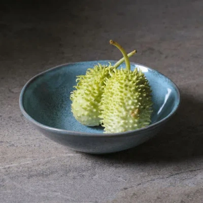 Porto Brasil Stoneware Salad Bowls, Set Of 6 In Blue