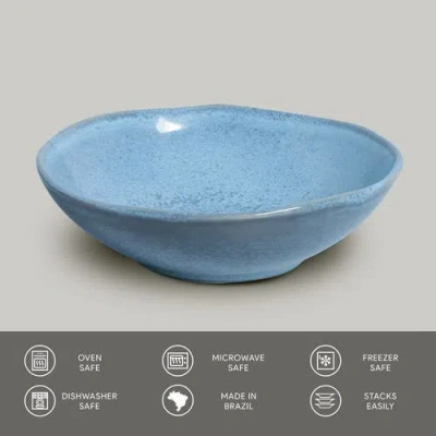 Porto Brasil Stoneware Salad Bowls, Set Of 6 In Blue
