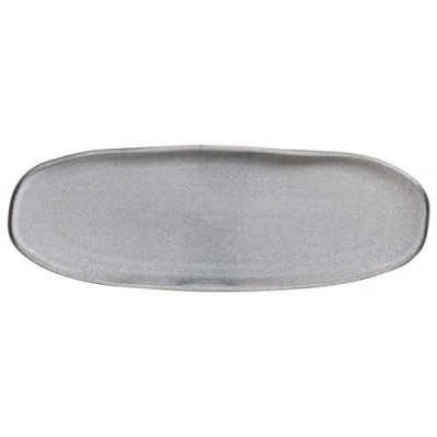 Porto Brasil 14.17" Stoneware Large Shallow Oval Platters, Set Of 4 In Gray