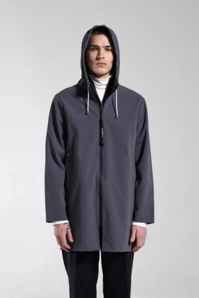 Stutterheim Stockholm Lightweight Zip Matte Raincoat In Black