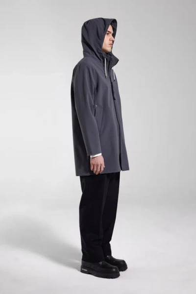 Stutterheim Stockholm Lightweight Zip Matte Raincoat In Black