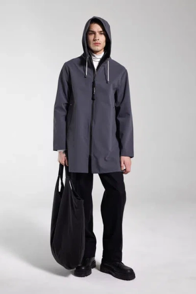 Stutterheim Stockholm Lightweight Zip Matte Raincoat In Black