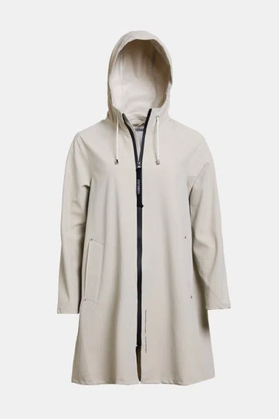 Stutterheim Mosebacke Lightweight Zip Matte Raincoat In Neutral