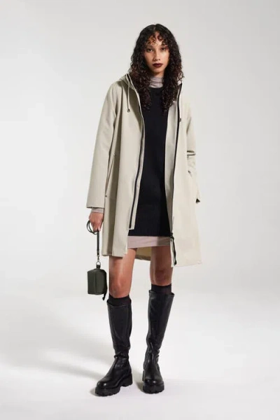 Stutterheim Mosebacke Lightweight Zip Matte Raincoat In Neutral
