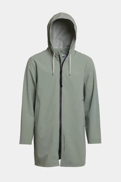 Stutterheim Stockholm Lightweight Zip Matte Raincoat In Green