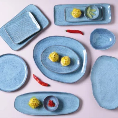 Porto Brasil Rectangular Platter Medium Set Of 4 In Blue