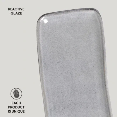 Porto Brasil 12.99" Stoneware Medium Rectangular Platters, Set Of 4 In Gray