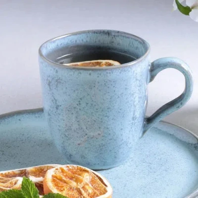 Porto Brasil Stoneware Coffee Mugs, Set Of 4 In Blue