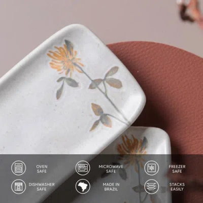 Porto Brasil Rectangular Platter Small Set Of 4 In Neutral