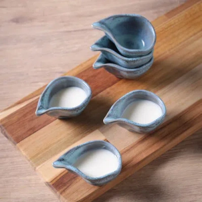 Porto Brasil Stoneware Teardrops, Set Of 6 In Blue