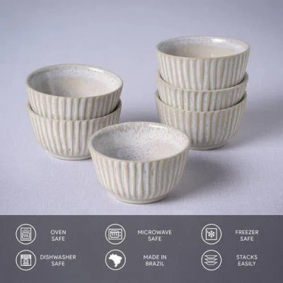 Porto Brasil Linhas Ramekin Set Of 6 In Neutral