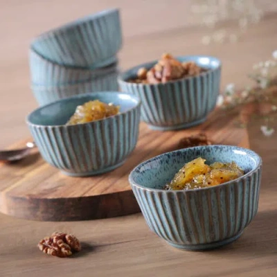 Porto Brasil Linhas Ramekin Set Of 6 In Blue