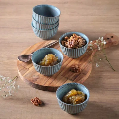 Porto Brasil Linhas Ramekin Set Of 6 In Blue