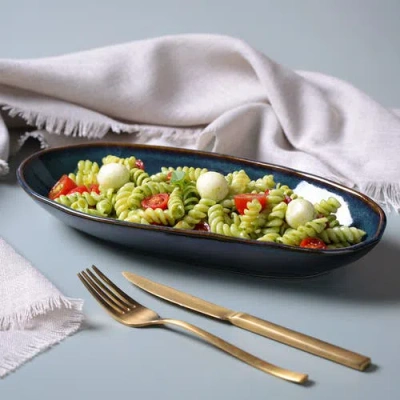 Porto Brasil Deep Oval Platter Set Of 4 In Green