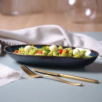 Porto Brasil Deep Oval Platter Set Of 4 In Green