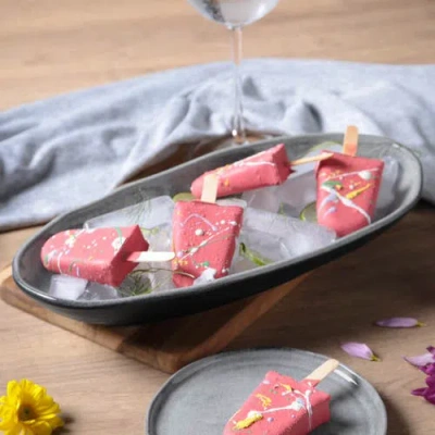 Porto Brasil Deep Oval Platter Set Of 4 In Gray