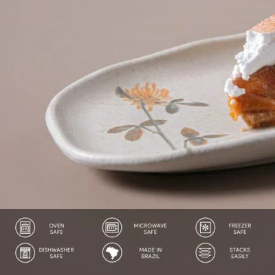 Porto Brasil Shallow Organic Oval Platter Small Set Of 4 In Neutral