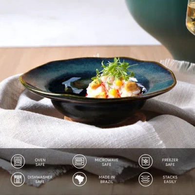 Porto Brasil Dessert/deep Rim Plate Set Of 4 In Green