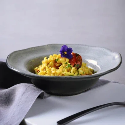 Porto Brasil Dessert/deep Rim Plate Set Of 4 In Gray