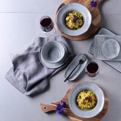 Porto Brasil Dessert/deep Rim Plate Set Of 4 In Gray