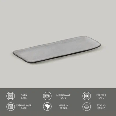 Porto Brasil Rectangular Platter Small Set Of 4 In Gray