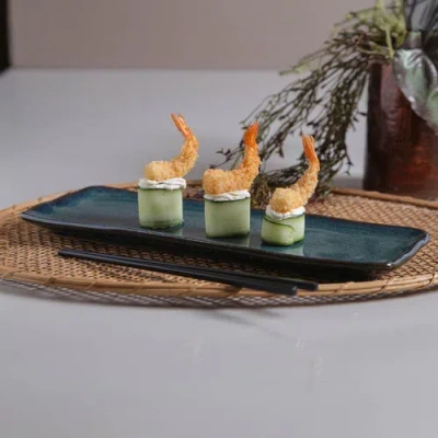 Porto Brasil Rectangular Platter Medium Set Of 4 In Green