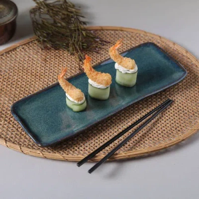 Porto Brasil Rectangular Platter Medium Set Of 4 In Green