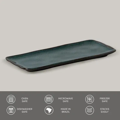 Porto Brasil Rectangular Platter Medium Set Of 4 In Green