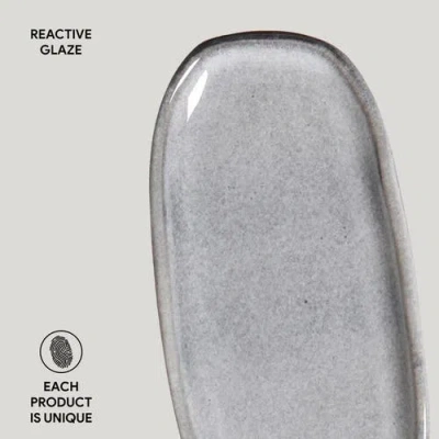 Porto Brasil Stoneware Shallow Oval Platters, Set Of 4 In Gray