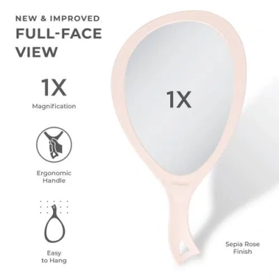 Zadro Xl Teardrop Handheld Mirror With Handle In Pink