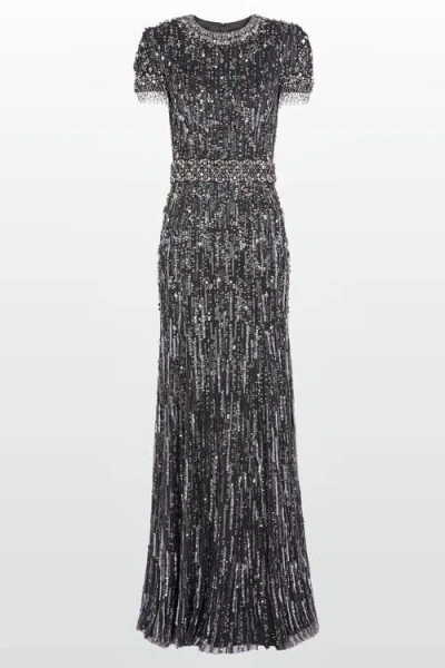 Jenny Packham Roxy Maxi Dress In Gray