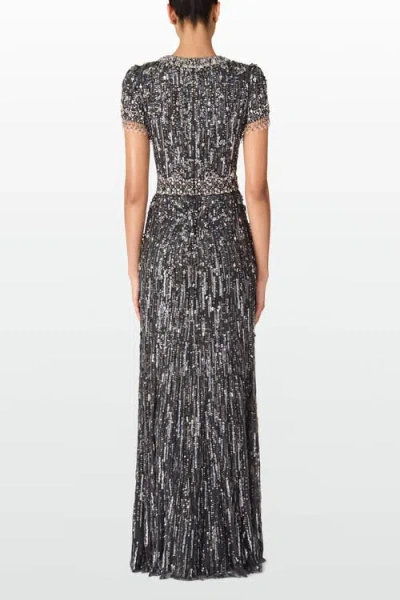 Jenny Packham Roxy Maxi Dress In Gray