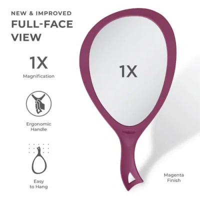 Zadro Xl Teardrop Handheld Mirror With Handle In Purple