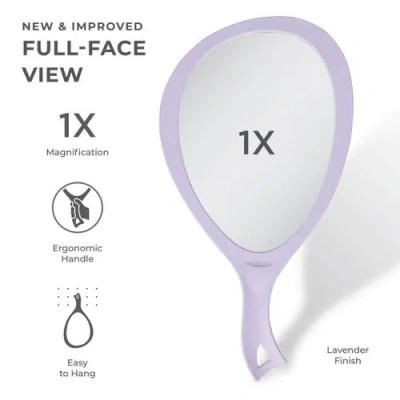 Zadro Xl Teardrop Handheld Mirror With Handle In Purple