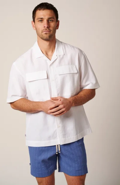 Leisure Lab Laid Back Linen Short In Blue