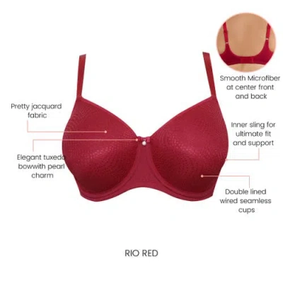 Parfait Pearl Non-padded Seamless Minimizer Bra In Red