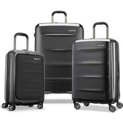 Samsonite Octiv 3-piece Set (pro Front Pocket 20/24/28) Hardside Spinner In Black