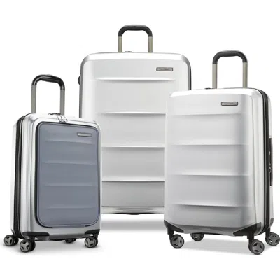 Samsonite Octiv 3-piece Set (pro Front Pocket 20/24/28) Hardside Spinner In Silver