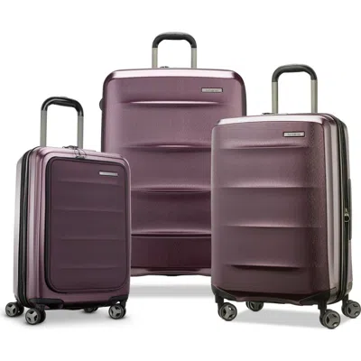 Samsonite Octiv 3-piece Set (pro Front Pocket 20/24/28) Hardside Spinner In Purple