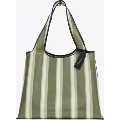 3.1 Phillip Lim Dual Stripe Mini Market Tote In Green