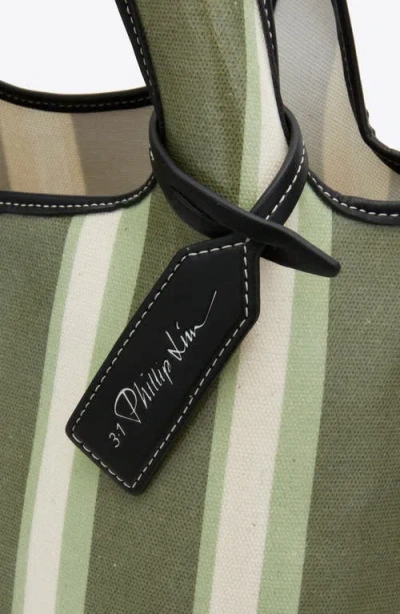 3.1 Phillip Lim Dual Stripe Mini Market Tote In Green