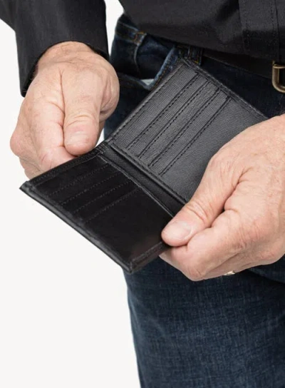 Deux Mains Shotgun Wallet For Him In Black