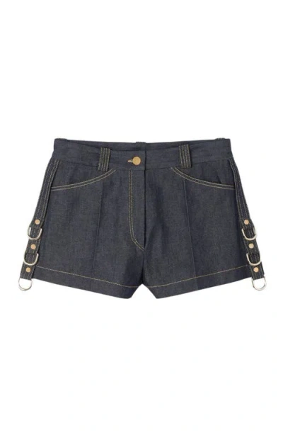 Sandro Denim Belt Loop Shorts In White