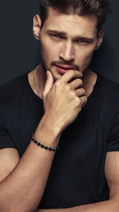 Link Up Gemstone Bead Bracelet With Alternating Accent Beads In Black