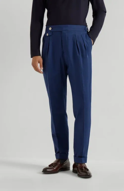Brunello Cucinelli Pleated-front Tailored Trousers In Blue