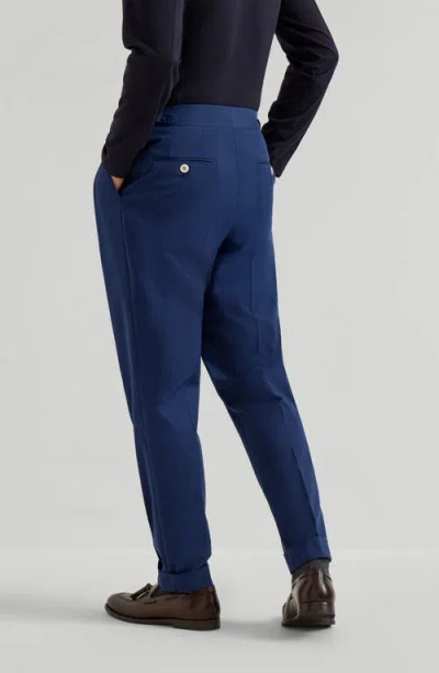 Brunello Cucinelli Pleated-front Tailored Trousers In Blue