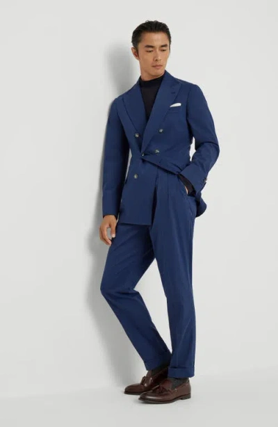 Brunello Cucinelli Pleated-front Tailored Trousers In Blue
