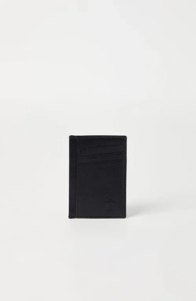 Brunello Cucinelli Calfskin Capretta Card Holder In Black