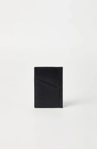 Brunello Cucinelli Calfskin Capretta Card Holder In Black